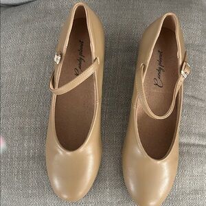 Tan Mary Jane Flats
